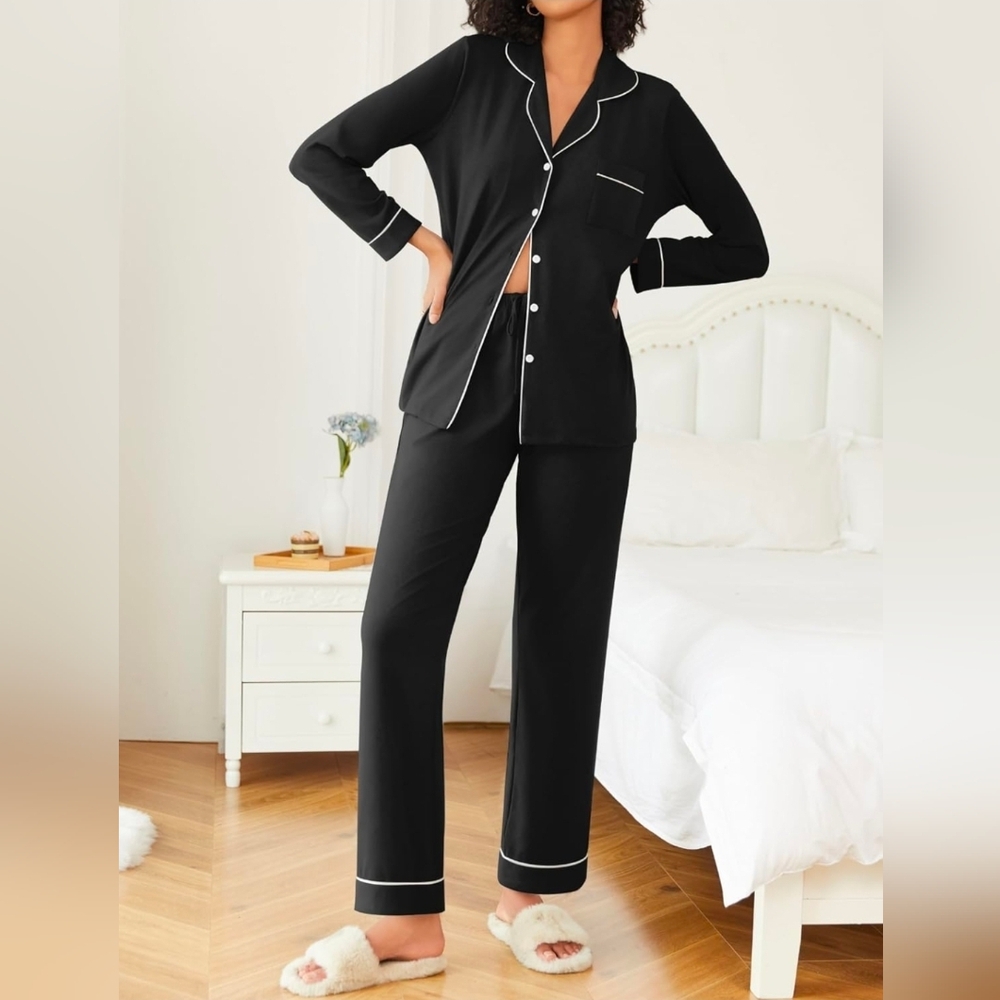 Womens Pajamas Set 2 Piece Button Down Pjs Soft
